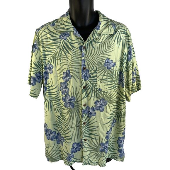 Mens Havana Jack’s Cafe Short Sleeve Hawaiian Camp Shirt Sz M Floral 100% Rayon - Picture 1 of 6